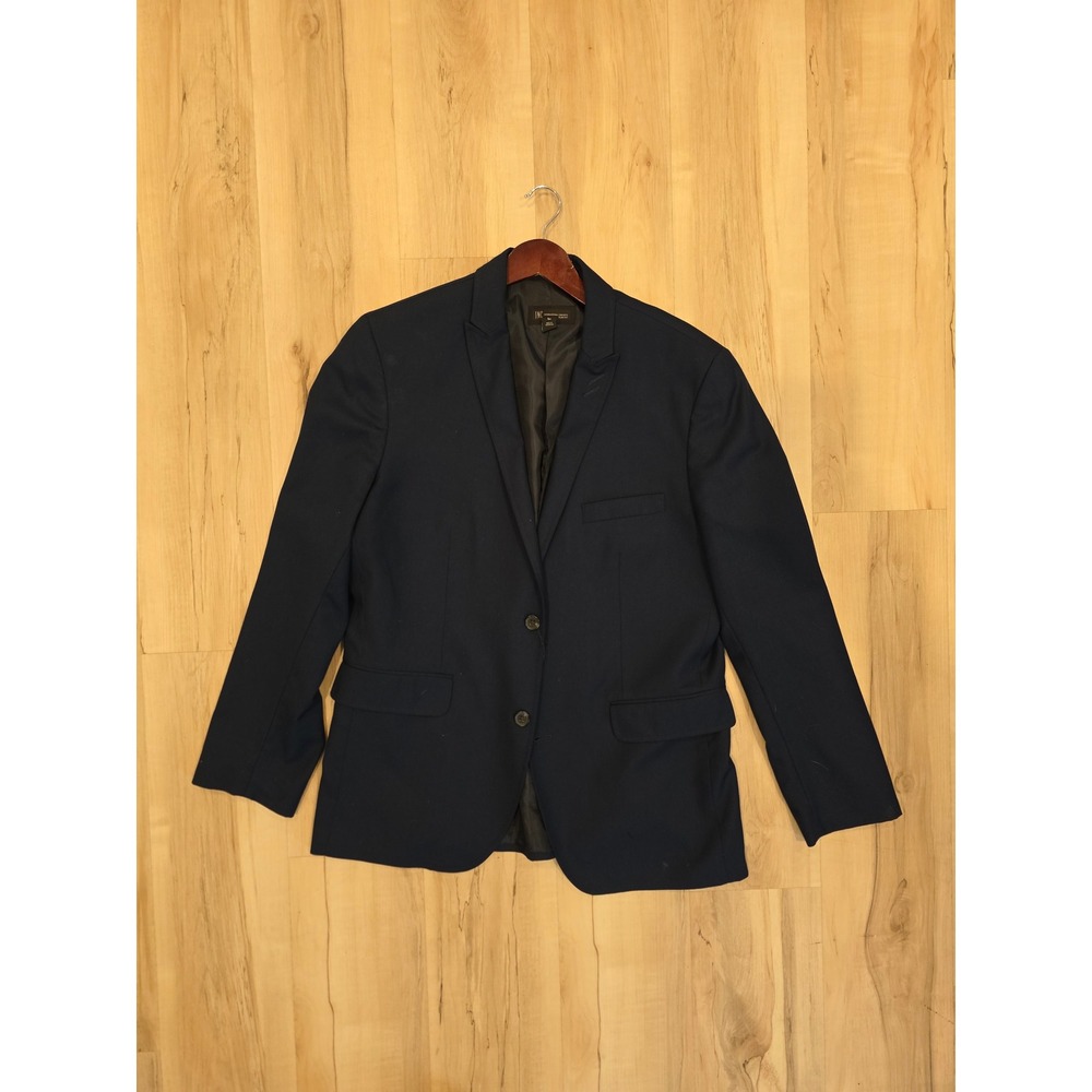 INC International Concepts Mens Slim Fit Blazer Navy Blue Sport Coat Large